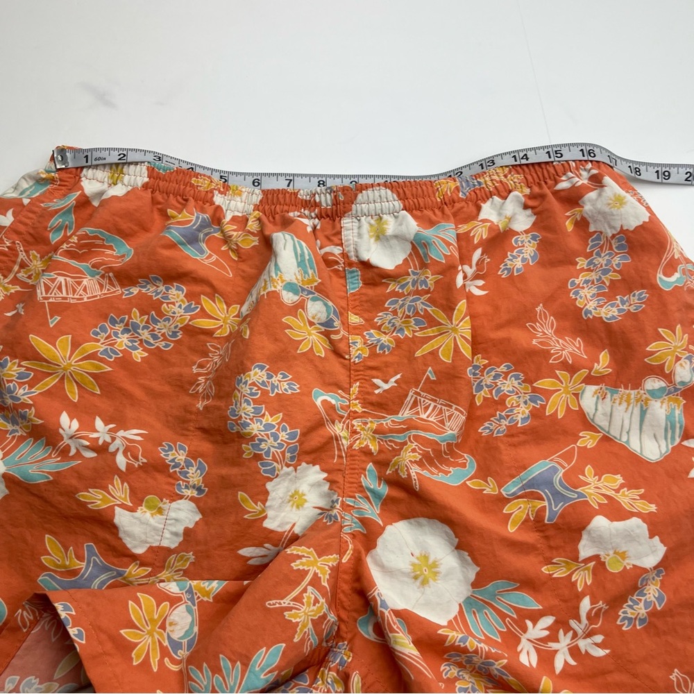 Patagonia Shells Orange Floral Mens Swim Shorts Trunks Size XL Lined Tropical - Picture 8 of 15